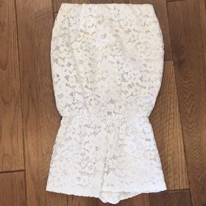 Alexis white lace romper